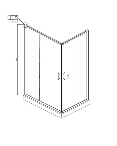 Душевой уголок Ambassador Kingston 100х100 14011103 профиль Хром стекло прозрачное