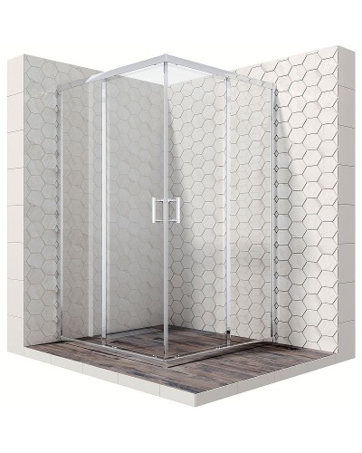 Душевой уголок Ambassador Kingston 100х100 14011103 профиль Хром стекло прозрачное