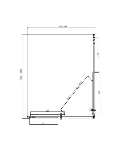 Душевой уголок Ambassador Kingston 100х100 14011103 профиль Хром стекло прозрачное