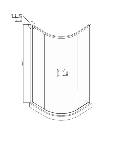 Душевой уголок Ambassador Kingston 90х90 114011104 профиль Хром стекло прозрачное