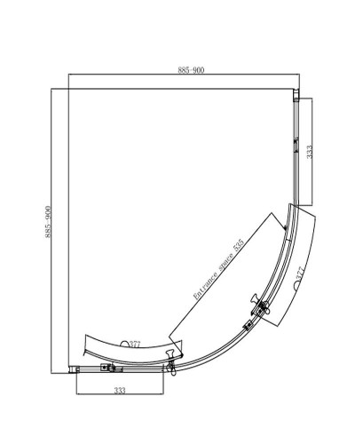 Душевой уголок Ambassador Kingston 90х90 114011104 профиль Хром стекло прозрачное
