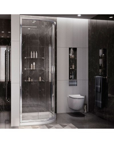 Душевой уголок Ambassador Kingston 100х100 14011105 профиль Хром стекло прозрачное