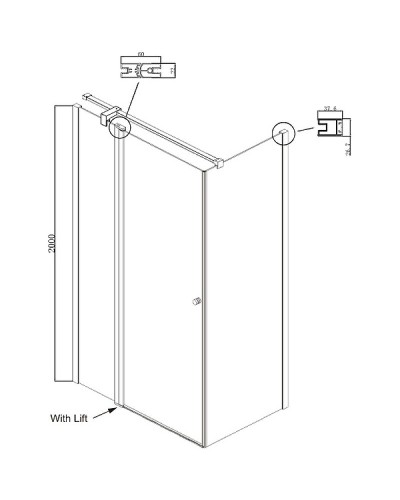 Душевой уголок Ambassador Nord 120х80 13011107 профиль Хром стекло прозрачное