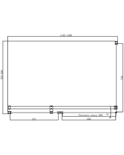 Душевой уголок Ambassador Nord 120х80 13011107 профиль Хром стекло прозрачное