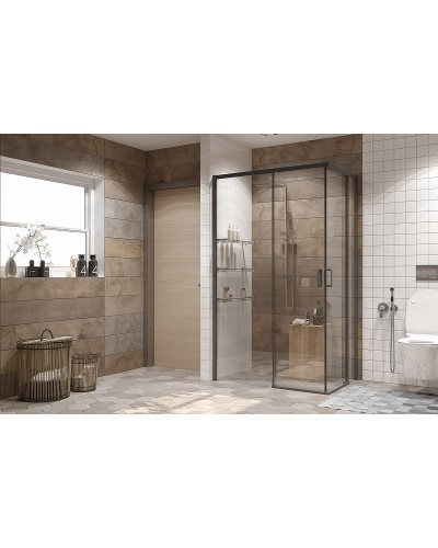 Душевой уголок Ambassador Queen 120х80 11011205LBlack профиль Черный стекло прозрачное