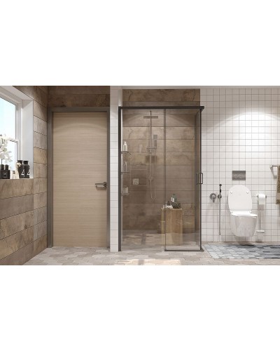 Душевой уголок Ambassador Queen 120х80 11011205LBlack профиль Черный стекло прозрачное