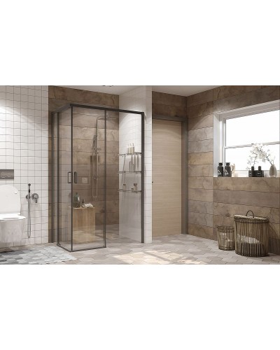 Душевой уголок Ambassador Queen 120х80 11011205RBlack профиль Черный стекло прозрачное