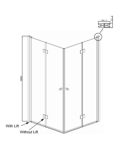 Душевой уголок Ambassador Nord 100х100 13011109 профиль Хром стекло прозрачное