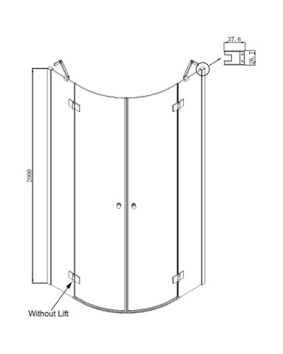 Душевой уголок Ambassador Diamond 90х90 12011101 профиль Хром стекло прозрачное