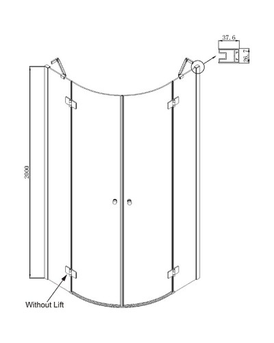 Душевой уголок Ambassador Diamond 100х100 12011102 профиль Хром стекло прозрачное