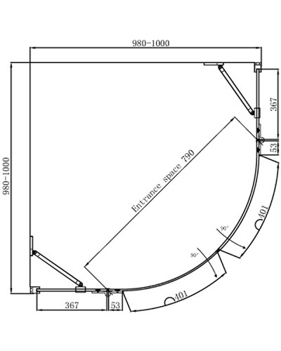 Душевой уголок Ambassador Diamond 100х100 12011102 профиль Хром стекло прозрачное