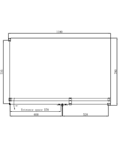 Душевой уголок Ambassador Diamond 120х80 12011104R профиль Хром стекло прозрачное