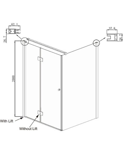 Душевой уголок Ambassador Diamond 90х90 12011105L профиль Хром стекло прозрачное
