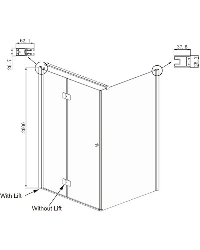 Душевой уголок Ambassador Diamond 100х100 12011106L профиль Хром стекло прозрачное