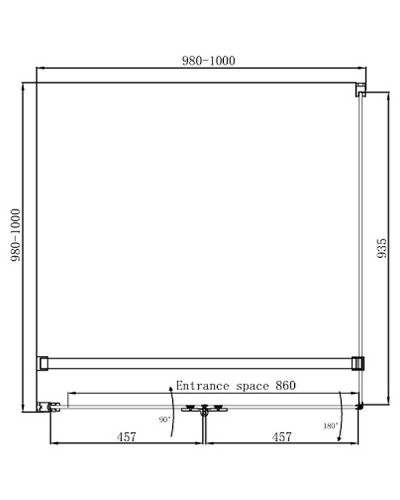 Душевой уголок Ambassador Diamond 100х100 12011106L профиль Хром стекло прозрачное
