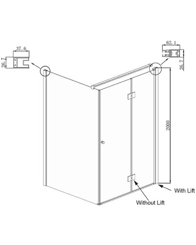 Душевой уголок Ambassador Diamond 100х100 12011106R профиль Хром стекло прозрачное