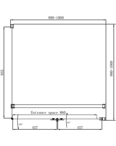 Душевой уголок Ambassador Diamond 100х100 12011106R профиль Хром стекло прозрачное