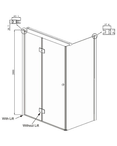Душевой уголок Ambassador Diamond 120х80 12011107L профиль Хром стекло прозрачное