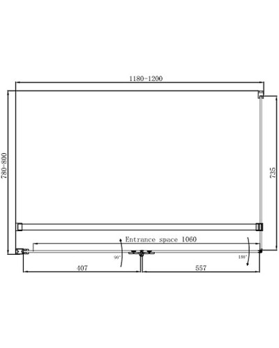 Душевой уголок Ambassador Diamond 120х80 12011107L профиль Хром стекло прозрачное