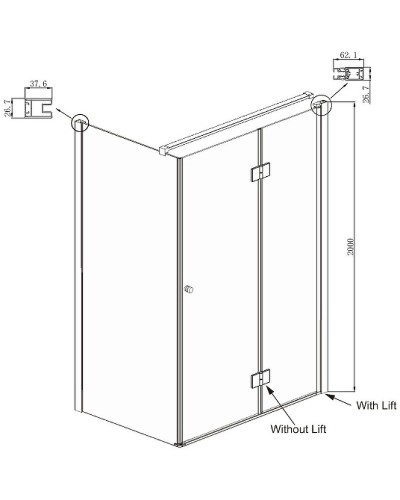 Душевой уголок Ambassador Diamond 120х80 12011107R профиль Хром стекло прозрачное