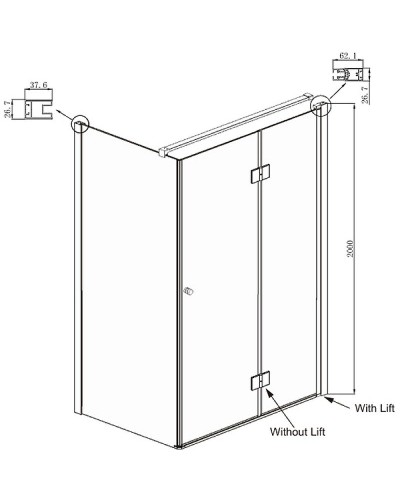 Душевой уголок Ambassador Diamond 120х90 12011108R профиль Хром стекло прозрачное