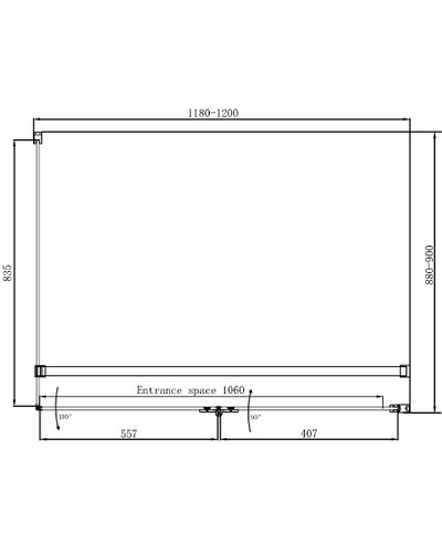 Душевой уголок Ambassador Diamond 120х90 12011108R профиль Хром стекло прозрачное
