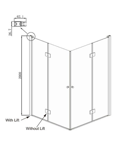 Душевой уголок Ambassador Diamond 100х100 12011110 профиль Хром стекло прозрачное