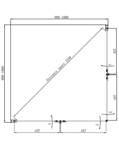 Душевой уголок Ambassador Diamond 100х100 12011110 профиль Хром стекло прозрачное