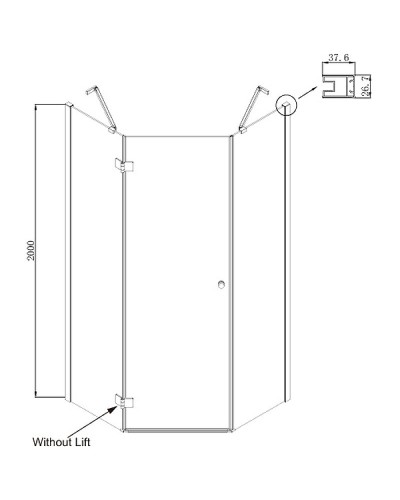 Душевой уголок Ambassador Diamond 90х90 12011111L профиль Хром стекло прозрачное