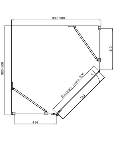 Душевой уголок Ambassador Diamond 90х90 12011111L профиль Хром стекло прозрачное
