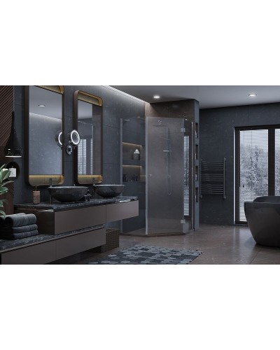 Душевой уголок Ambassador Diamond 90х90 12011111R профиль Хром стекло прозрачное