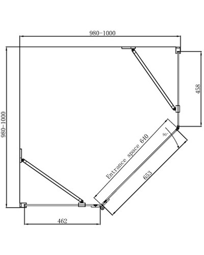 Душевой уголок Ambassador Diamond 100х100 12011112L профиль Хром стекло прозрачное