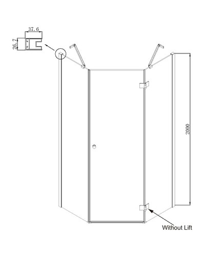 Душевой уголок Ambassador Diamond 100х100 12011112R профиль Хром стекло прозрачное