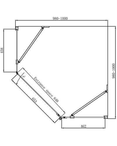 Душевой уголок Ambassador Diamond 100х100 12011112R профиль Хром стекло прозрачное