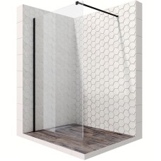 Душевая перегородка Ambassador Walk-in 90х200 15031109 профиль Черный стекло прозрачное