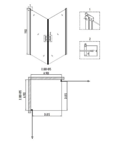 Душевой уголок Niagara Nova 90х90 NG-6603-08 профиль Хром стекло прозрачное