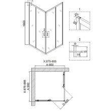 Душевой уголок Niagara Nova 90х90 NG-6608-08 профиль Хром стекло прозрачное