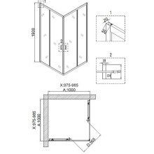Душевой уголок Niagara Nova 100х100 NG-6609-08 профиль Хром стекло прозрачное