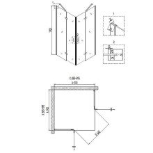 Душевой уголок Niagara Nova 90х90 NG-6613-08 профиль Хром стекло прозрачное