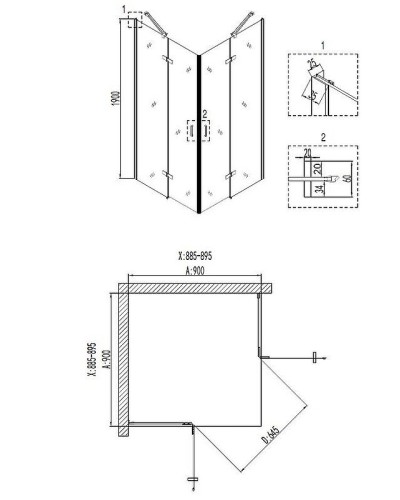 Душевой уголок Niagara Nova 90х90 NG-6613-08 профиль Хром стекло прозрачное