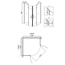 Душевой уголок Niagara Nova 90х90 NG-6615-08 профиль Хром стекло прозрачное