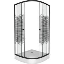 Душевой уголок Niagara Eco 80х80 NG-003-14 Black профиль Черный стекло с рисунком