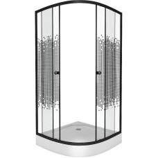 Душевой уголок Niagara Eco 80х80 NG-003-14 Black профиль Черный стекло с рисунком