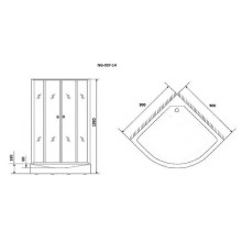 Душевой уголок Niagara Eco 90x90 NG-007-14 Black профиль Черный стекло с рисунком
