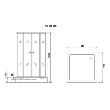 Душевой уголок Niagara Eco 80х80 NG-008-14Q Black профиль Черный стекло с рисунком
