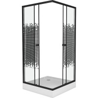 Душевой уголок Niagara Eco 90х90 NG-009-14Q Black профиль Черный стекло с рисунком