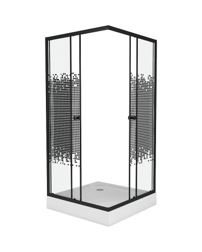 Душевой уголок Niagara Eco 90х90 NG-009-14Q Black профиль Черный стекло с рисунком