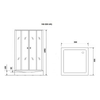 Душевой уголок Niagara Eco 90х90 NG-009-14Q Black профиль Черный стекло с рисунком