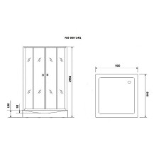 Душевой уголок Niagara Eco 90х90 NG-009-14Q Black профиль Черный стекло с рисунком