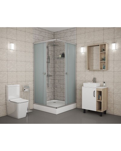 Душевой уголок Niagara Eco 100х100 NG-010-14Q профиль Матовый хром стекло матовое